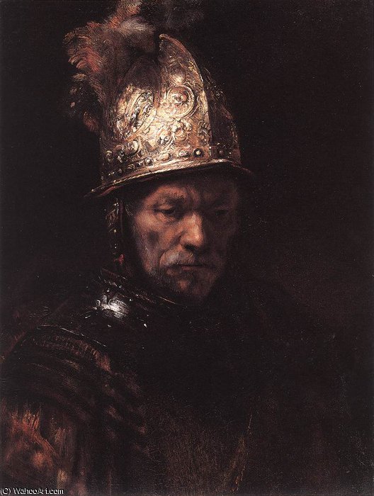 WikiOO.org - אנציקלופדיה לאמנויות יפות - ציור, יצירות אמנות Rembrandt Van Rijn - Man in a Golden Helmet