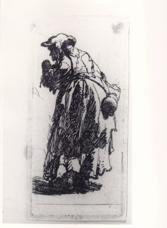 Wikioo.org - The Encyclopedia of Fine Arts - Painting, Artwork by Rembrandt Van Rijn - Old Beggar Woman with a Gourd