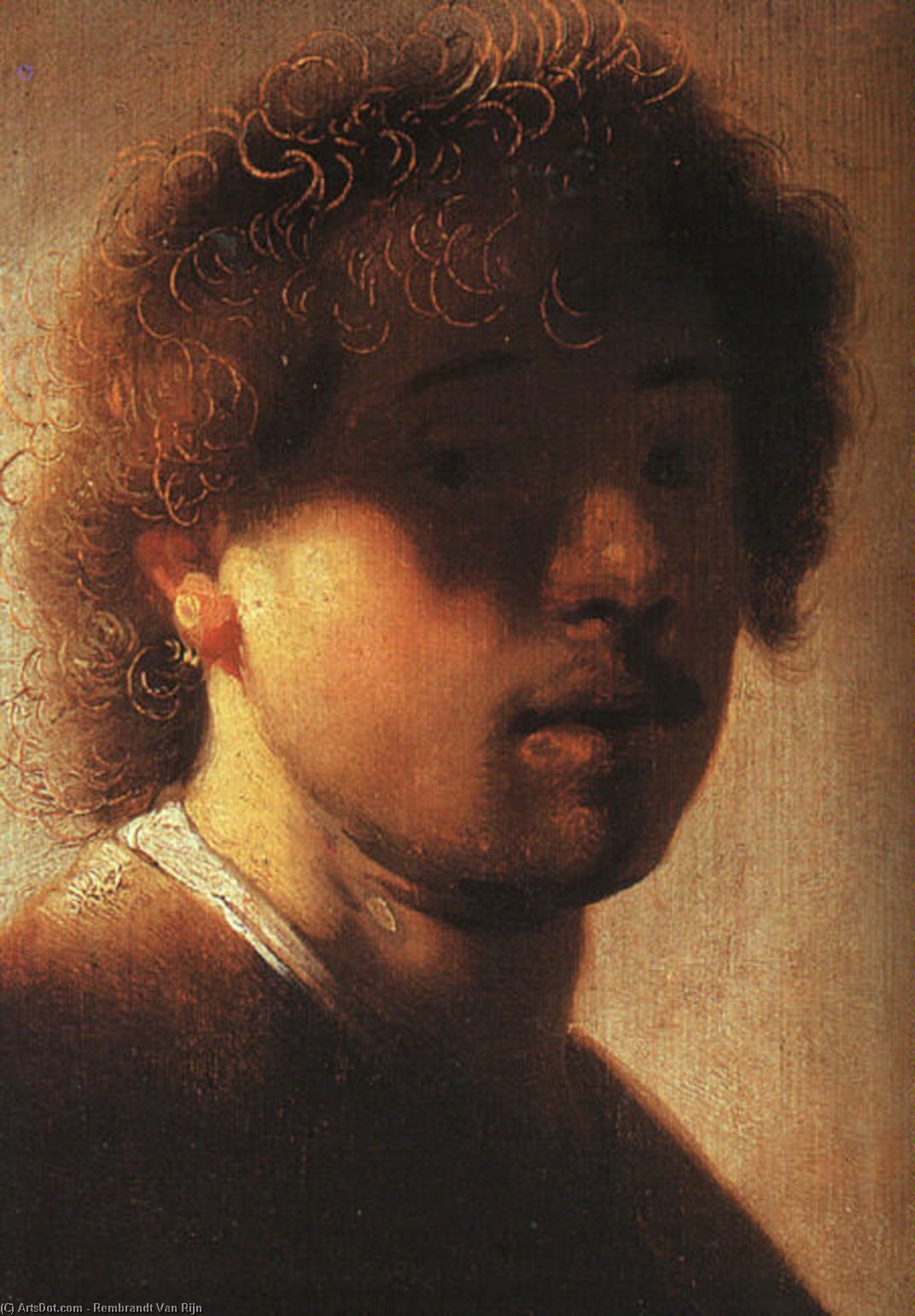 WikiOO.org - Εγκυκλοπαίδεια Καλών Τεχνών - Ζωγραφική, έργα τέχνης Rembrandt Van Rijn - Self portrait, oil on canvas