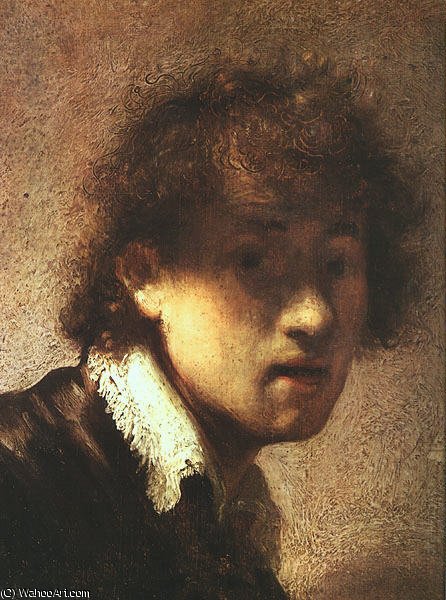 WikiOO.org – 美術百科全書 - 繪畫，作品 Rembrandt Van Rijn - 自画像，面板