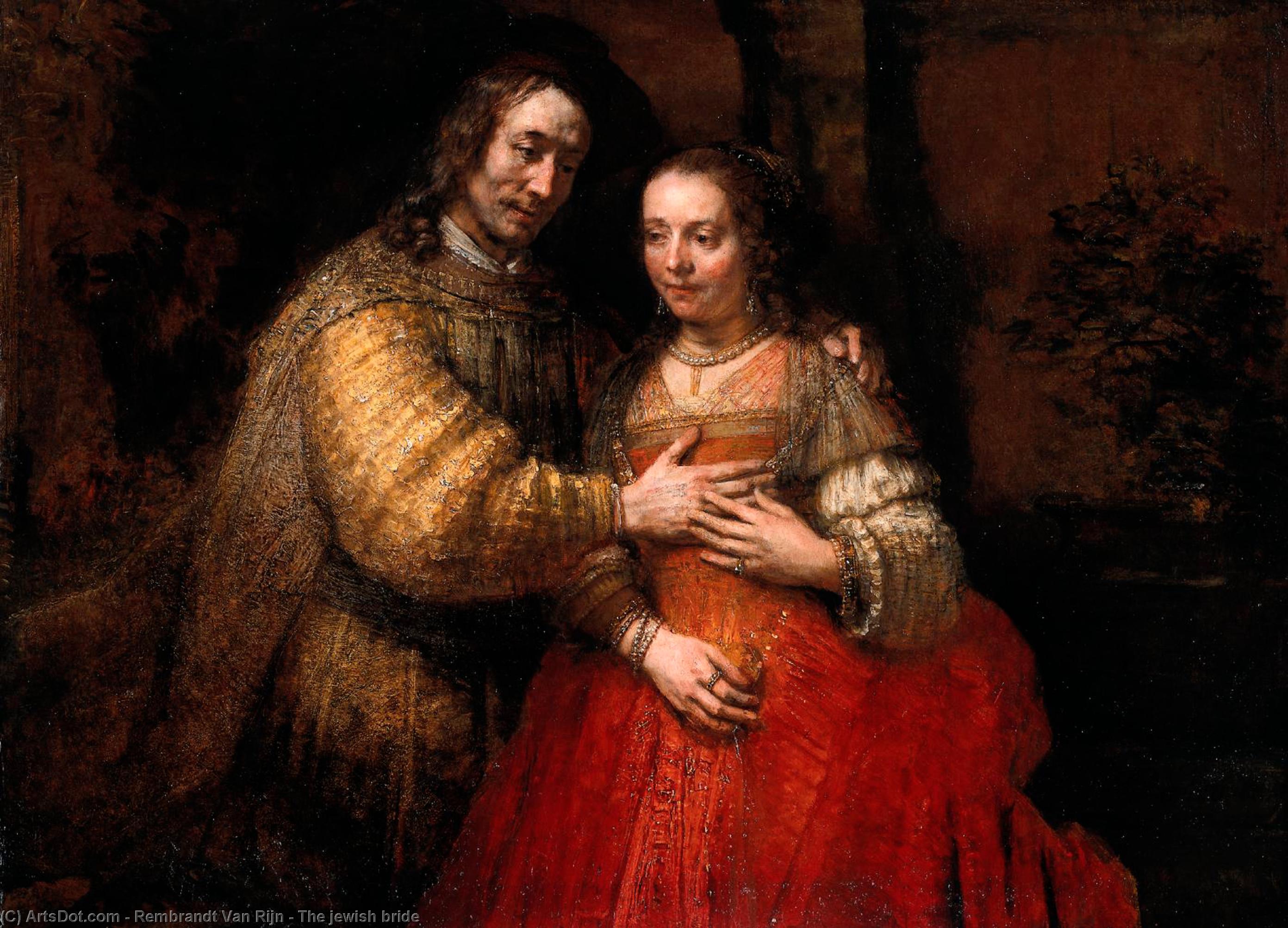 Wikioo.org – La Enciclopedia de las Bellas Artes - Pintura, Obras de arte de Rembrandt Van Rijn - La novia judía