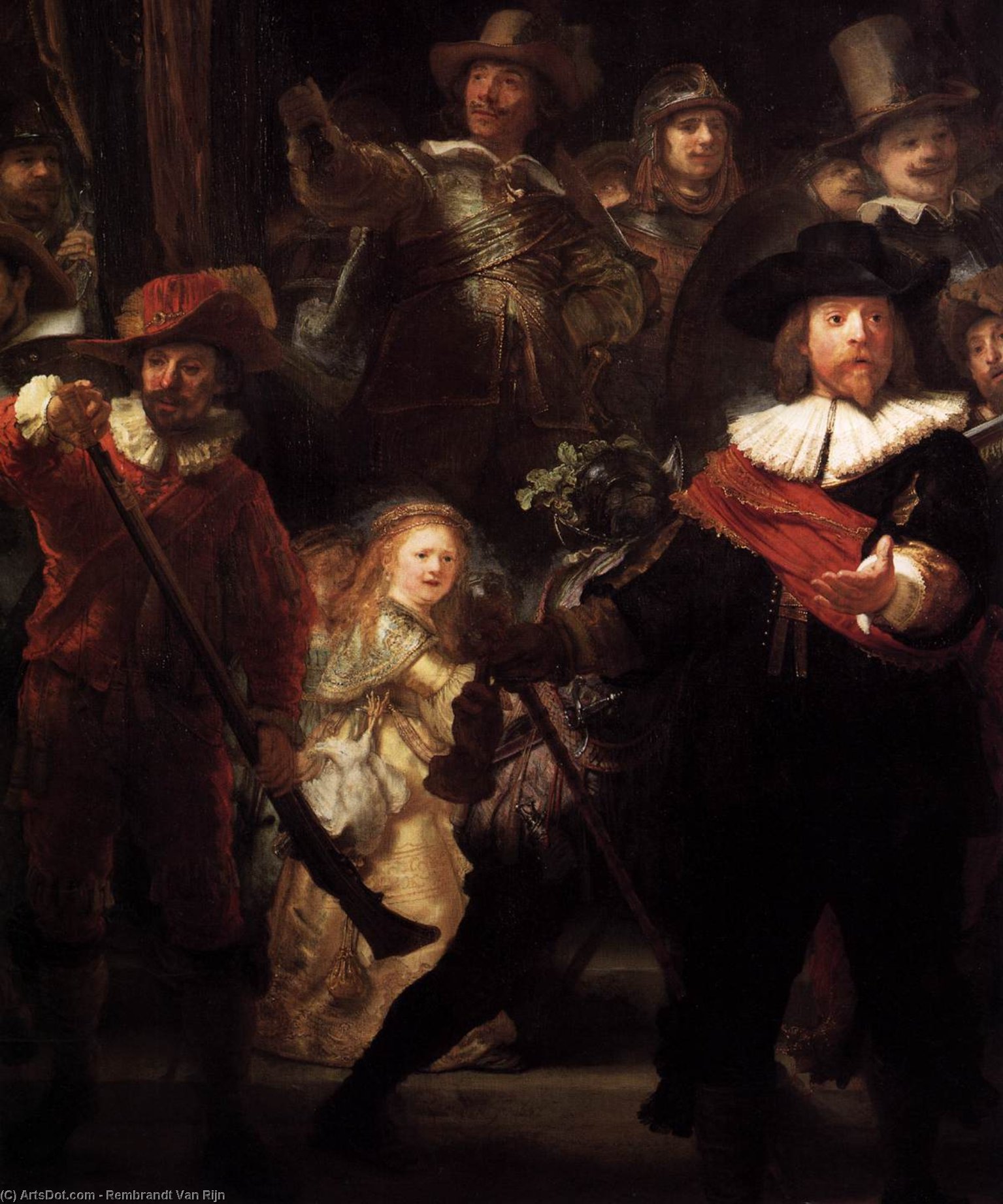 Wikioo.org - The Encyclopedia of Fine Arts - Painting, Artwork by Rembrandt Van Rijn - The nightwatch (detail)