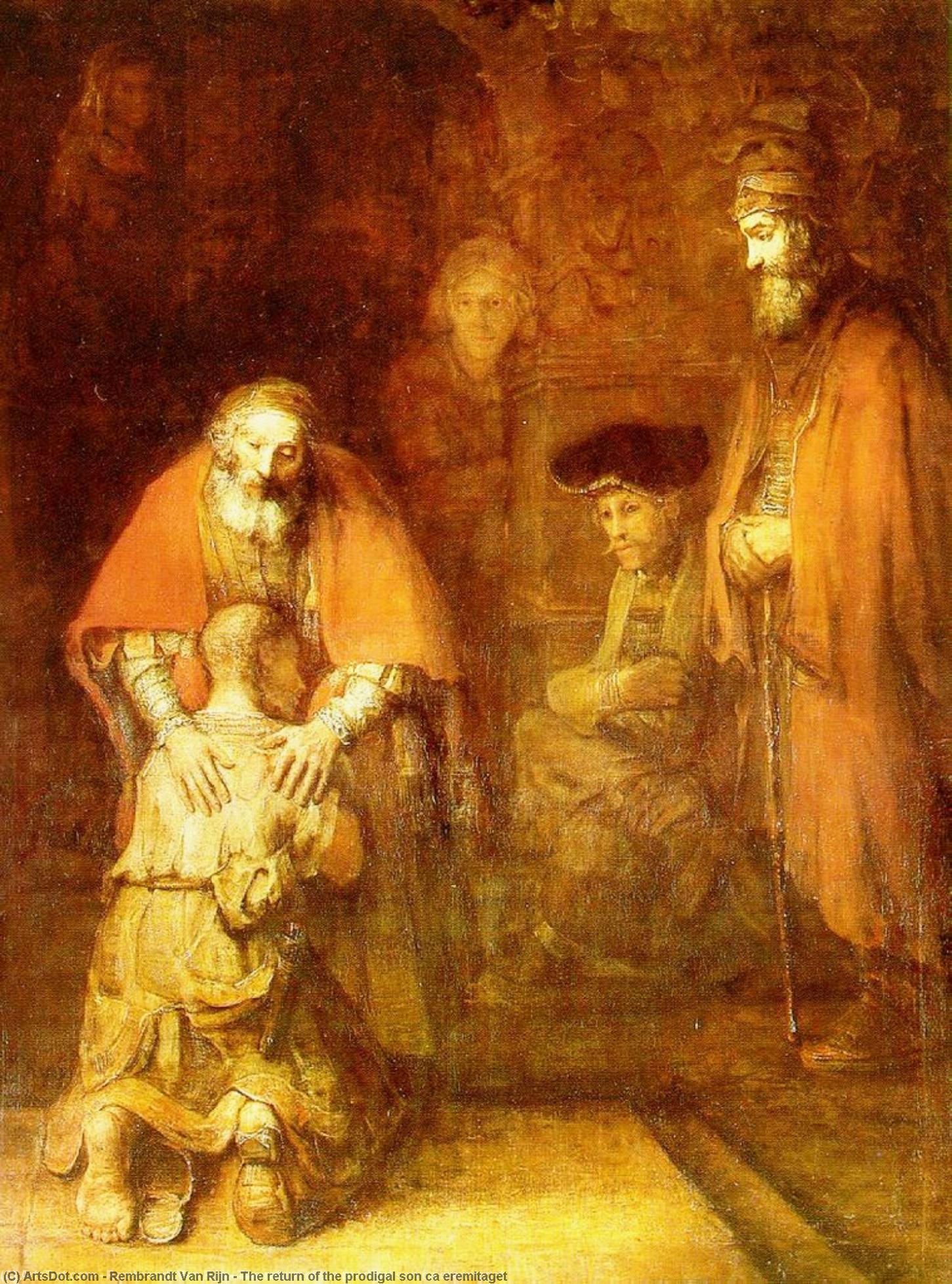 WikiOO.org - Encyclopedia of Fine Arts - Festés, Grafika Rembrandt Van Rijn - The return of the prodigal son ca eremitaget