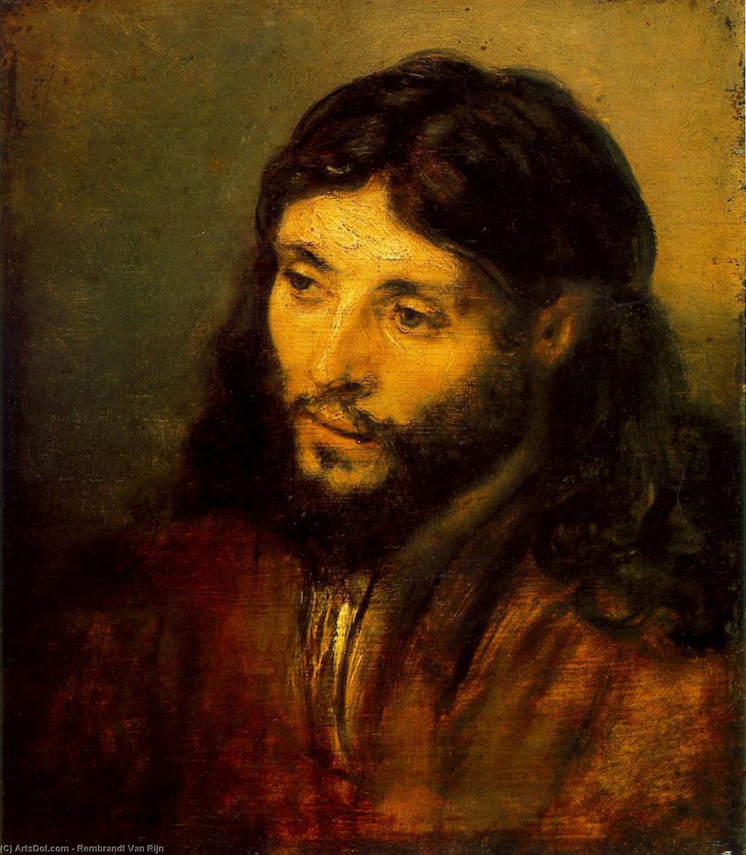 Wikioo.org - Encyklopedia Sztuk Pięknych - Malarstwo, Grafika Rembrandt Van Rijn - Young Jew as Christ