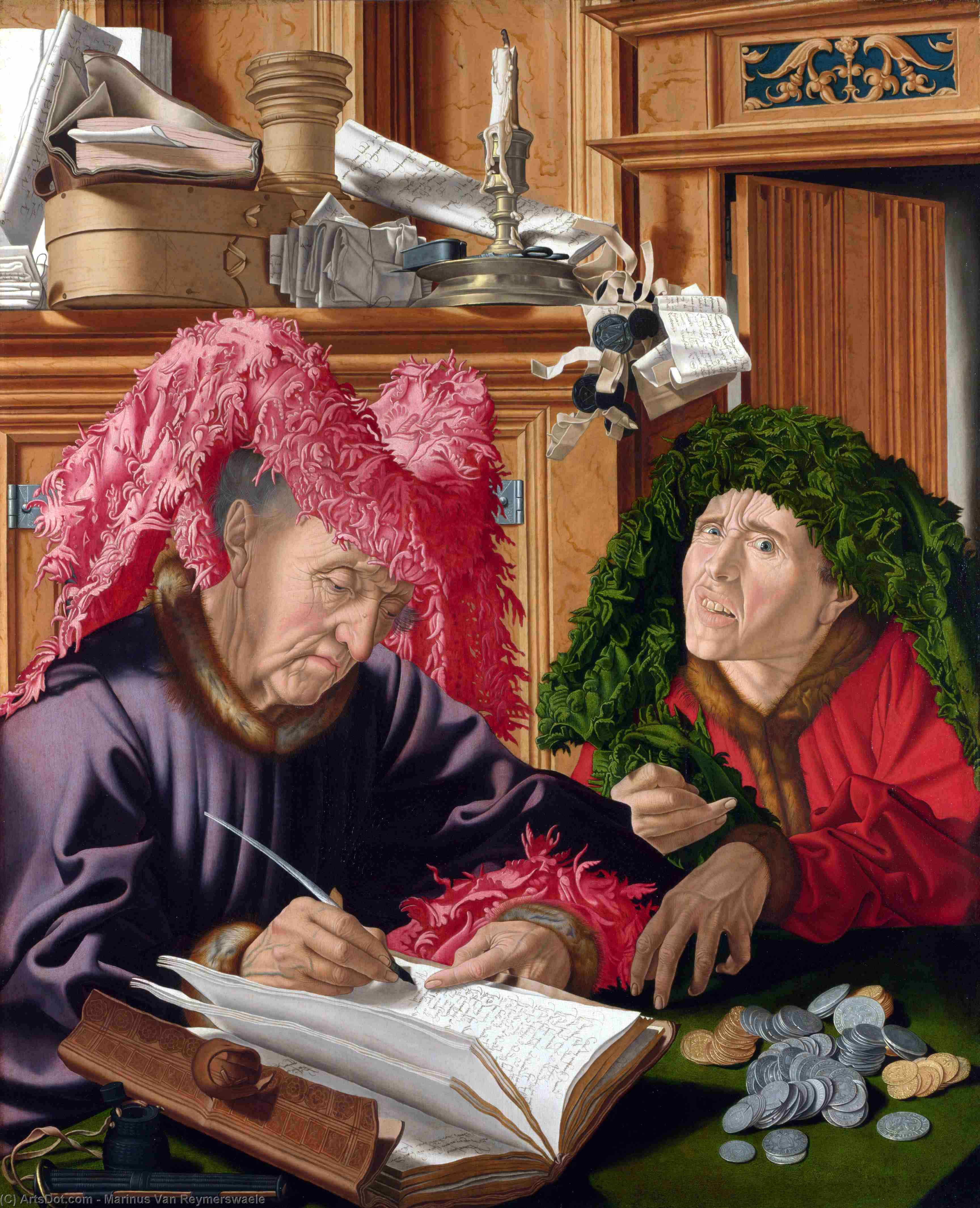 Wikioo.org - The Encyclopedia of Fine Arts - Painting, Artwork by Marinus Van Reymerswaele - Two tax gatherers