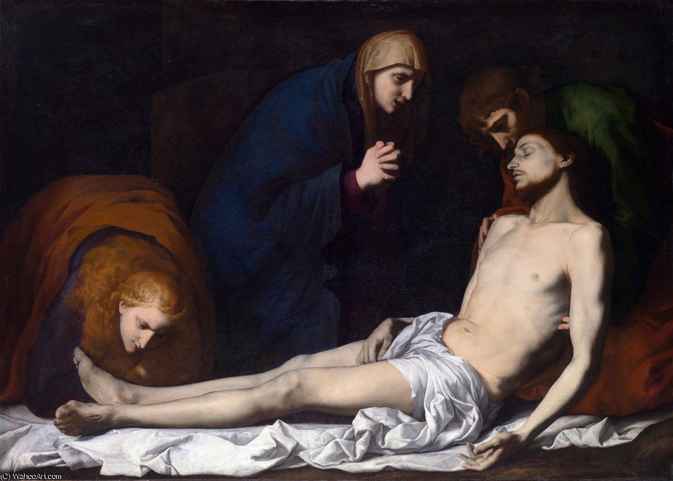 Wikioo.org – La Enciclopedia de las Bellas Artes - Pintura, Obras de arte de Jusepe De Ribera (Lo Spagnoletto) - el lamento sobre el cristo muerto
