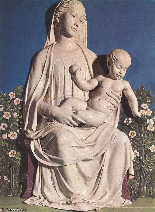 Wikioo.org – L'Enciclopedia delle Belle Arti - Pittura, Opere di Luca Della Robbia - Madonna di rose