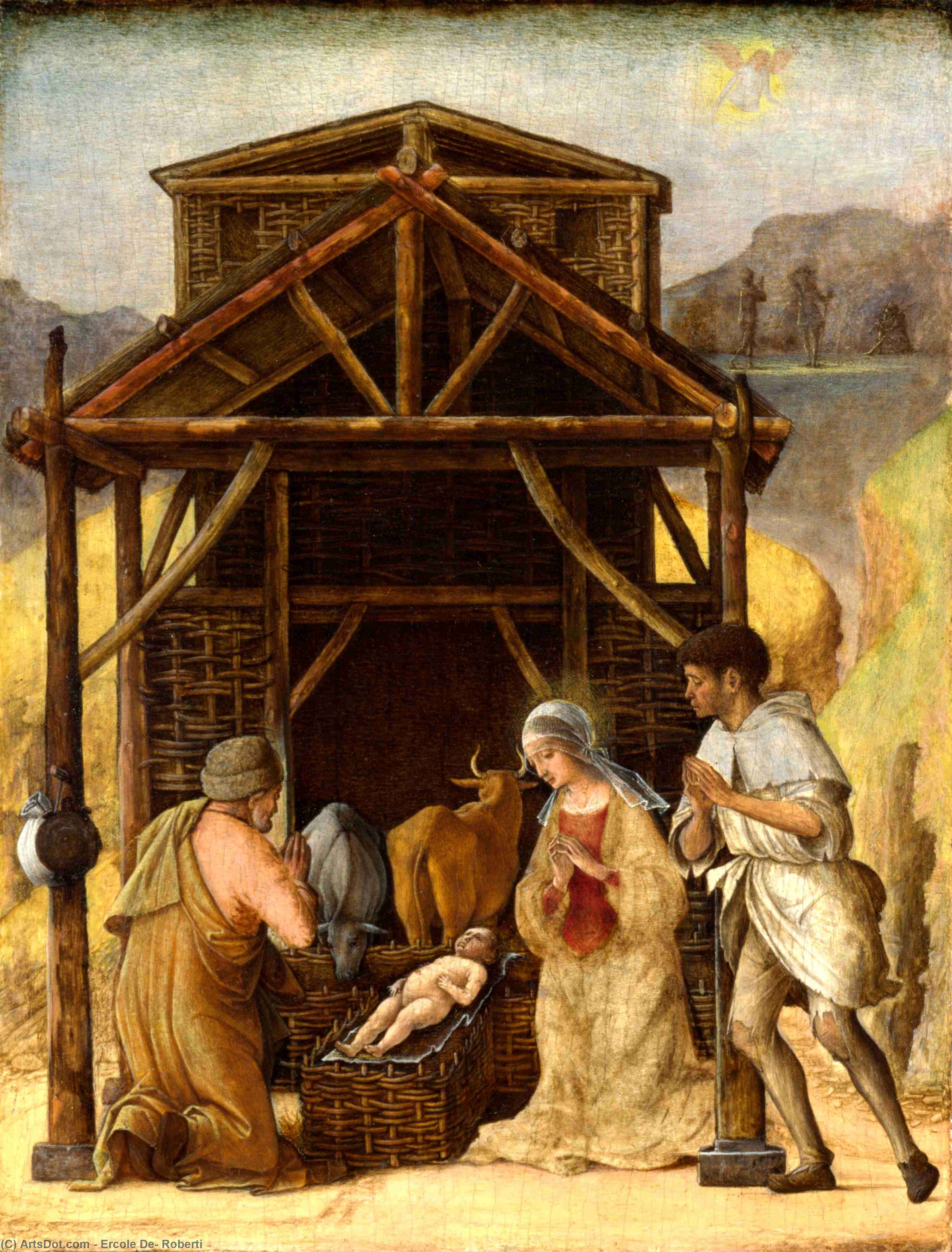 Wikioo.org - The Encyclopedia of Fine Arts - Painting, Artwork by Ercole De' Roberti - The Adoration of the Shepherds