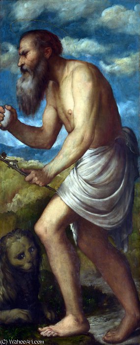 Wikioo.org - The Encyclopedia of Fine Arts - Painting, Artwork by Girolamo Romanino - Saint jerome
