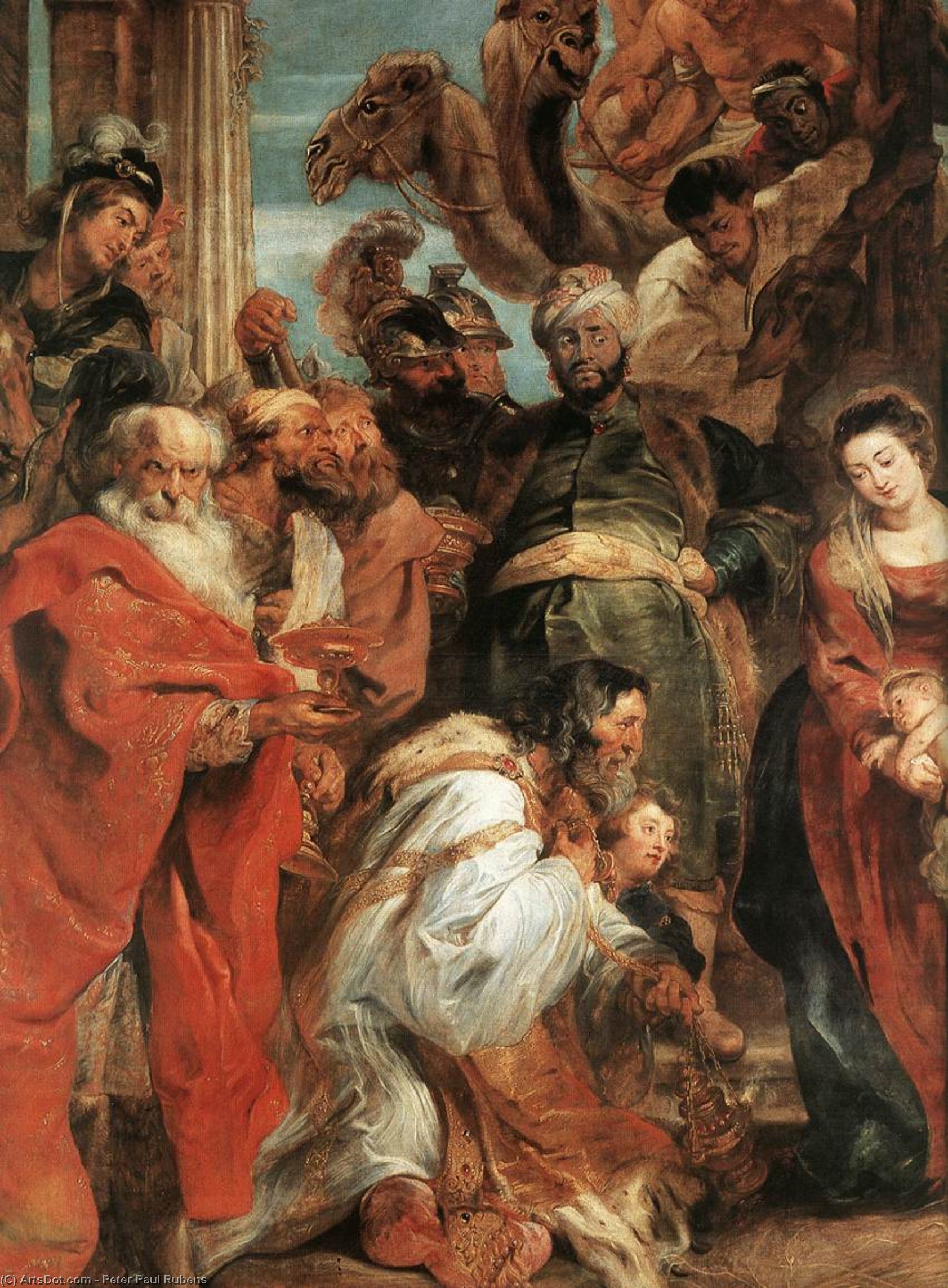 Wikioo.org – L'Enciclopedia delle Belle Arti - Pittura, Opere di Peter Paul Rubens - L Adorazione dei Magi particolare