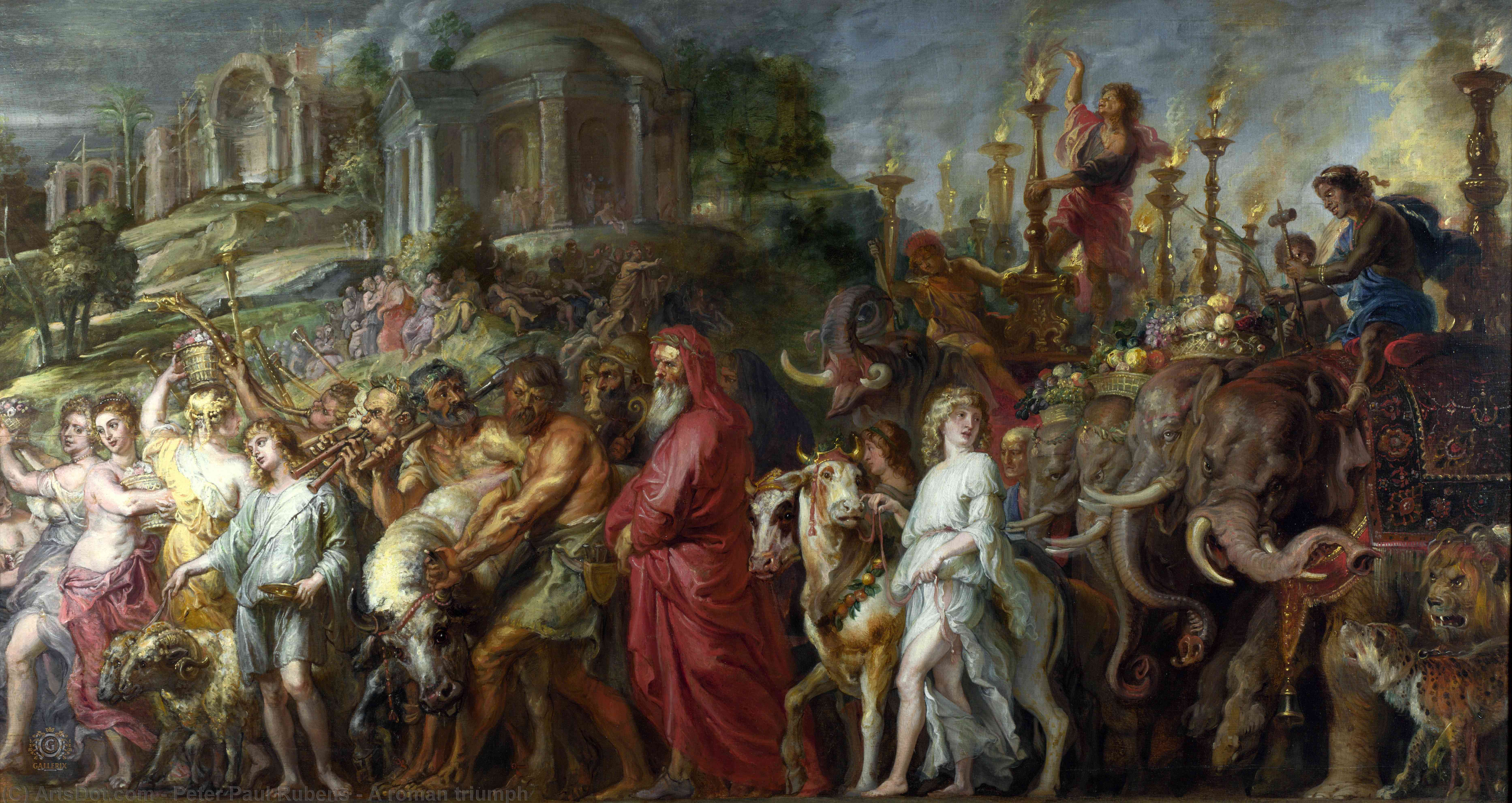Wikioo.org - สารานุกรมวิจิตรศิลป์ - จิตรกรรม Peter Paul Rubens - A roman triumph