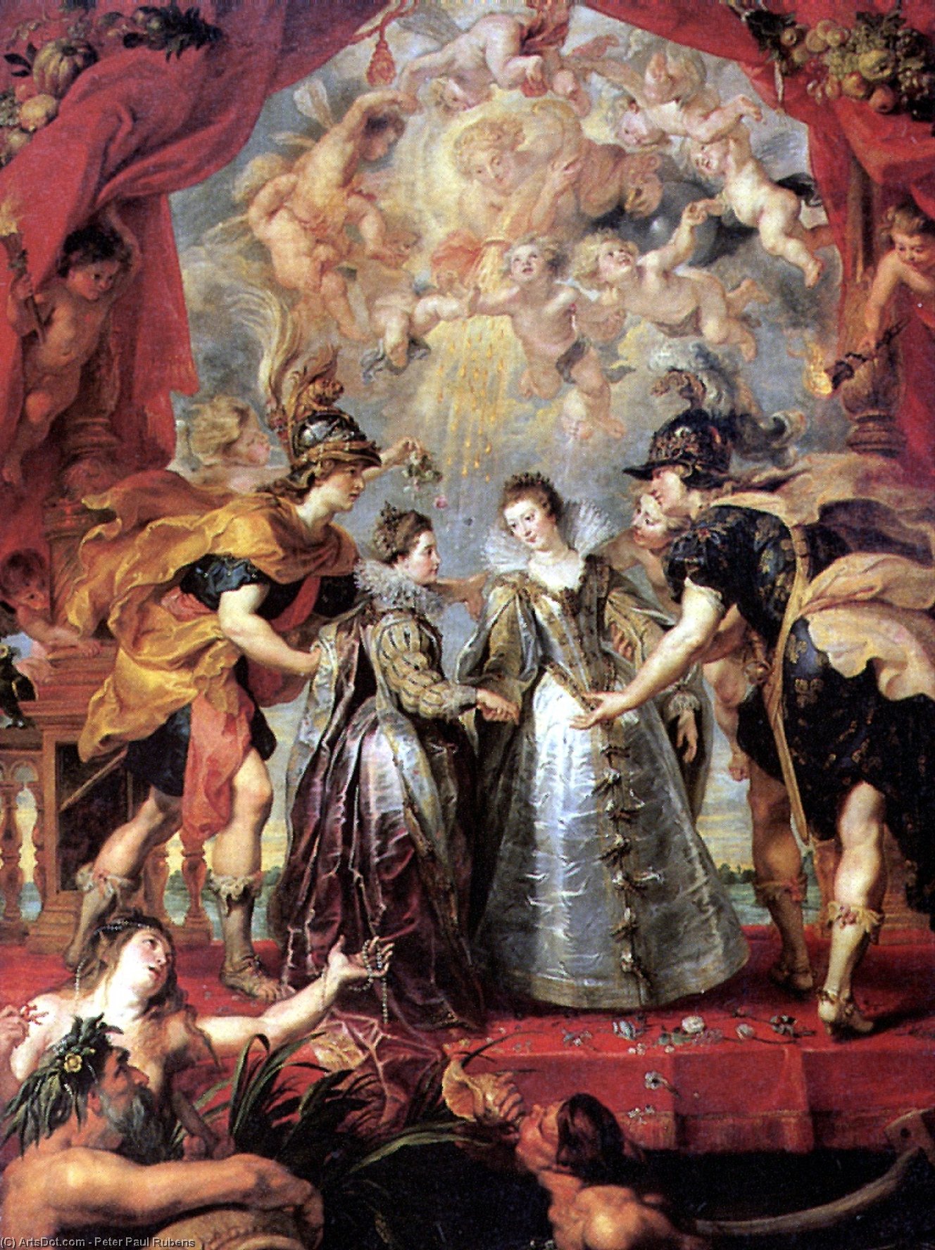 Wikioo.org - The Encyclopedia of Fine Arts - Painting, Artwork by Peter Paul Rubens - An Exchange of Princesses