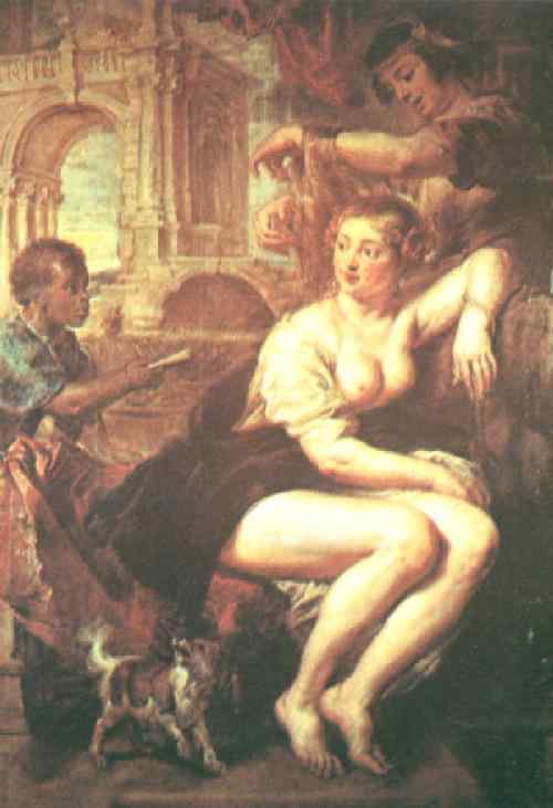 Wikioo.org – La Enciclopedia de las Bellas Artes - Pintura, Obras de arte de Peter Paul Rubens - Betsabé lectura David's Letra