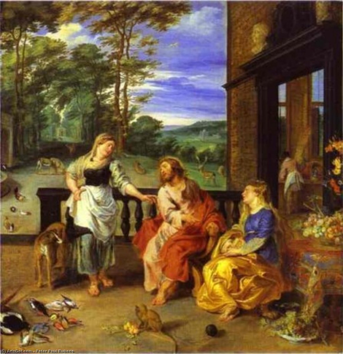 Wikioo.org - The Encyclopedia of Fine Arts - Painting, Artwork by Peter Paul Rubens - Christ in the House of Martha and Mary