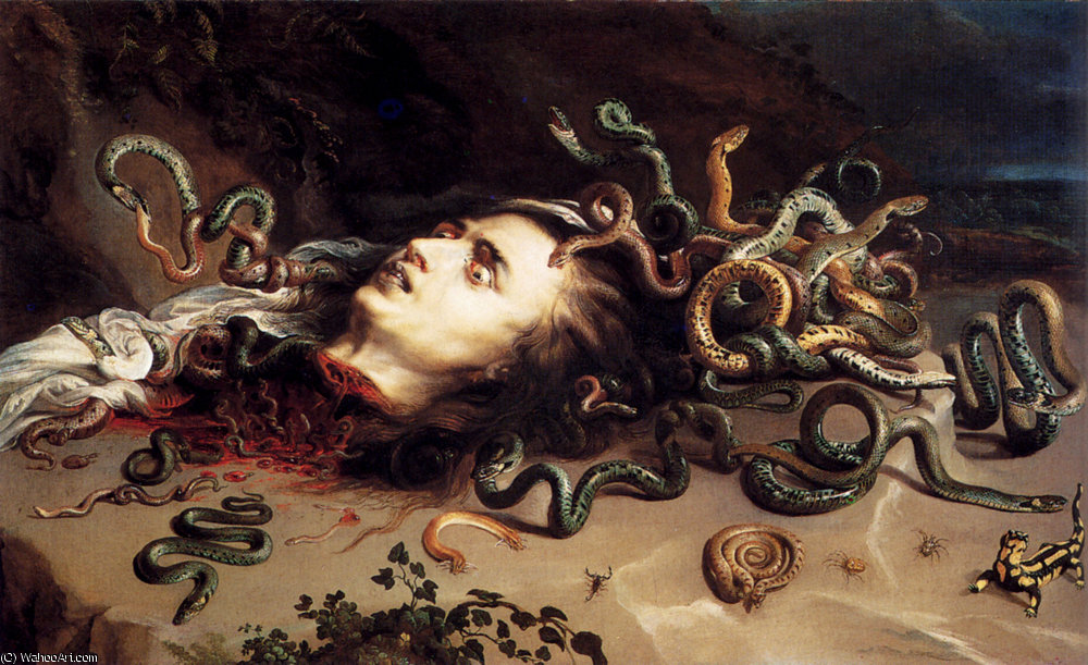 Wikioo.org - Bách khoa toàn thư về mỹ thuật - Vẽ tranh, Tác phẩm nghệ thuật Peter Paul Rubens - Head of medusa