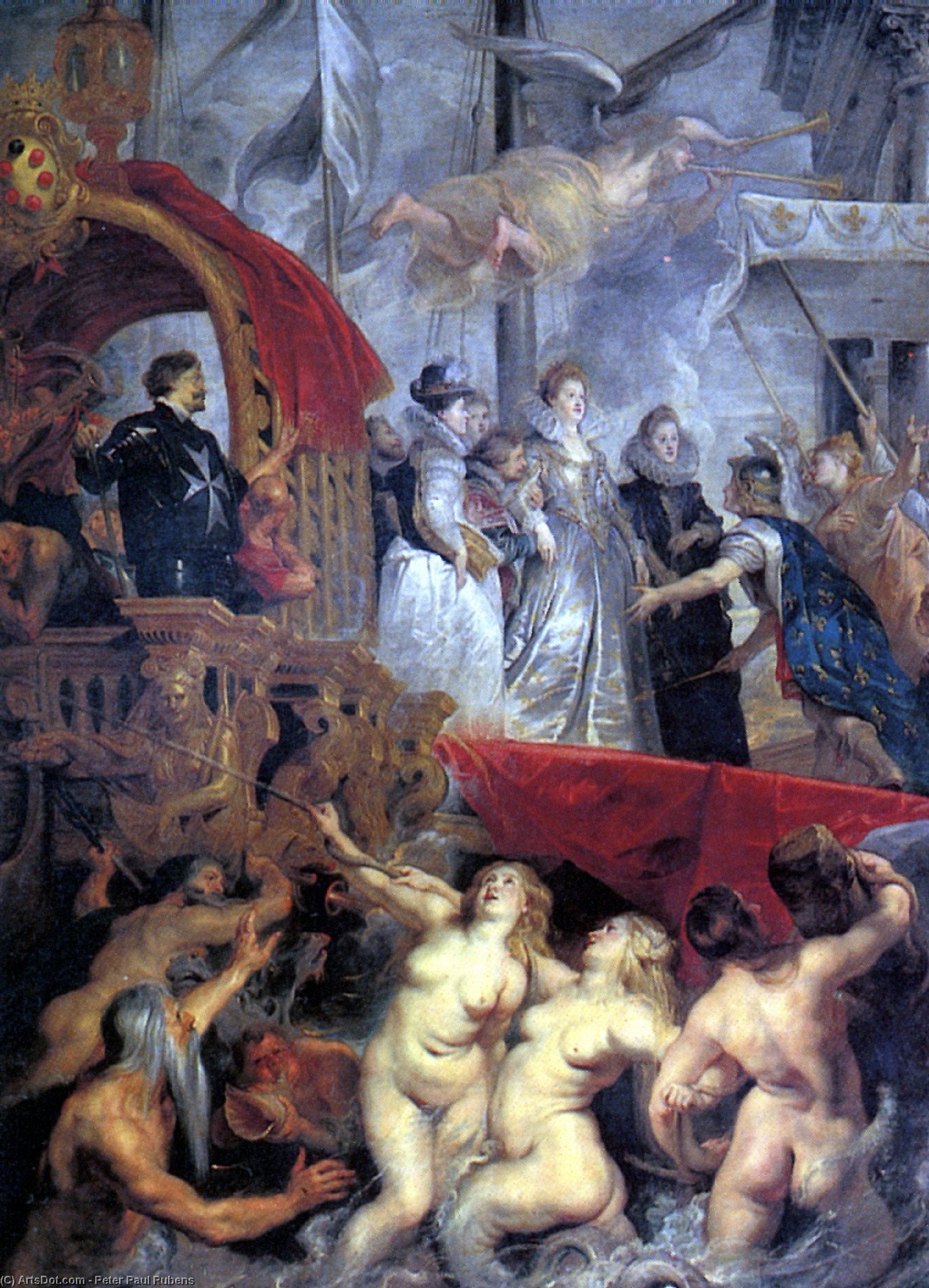 Wikioo.org - The Encyclopedia of Fine Arts - Painting, Artwork by Peter Paul Rubens - Marie Arrives at Marseilles