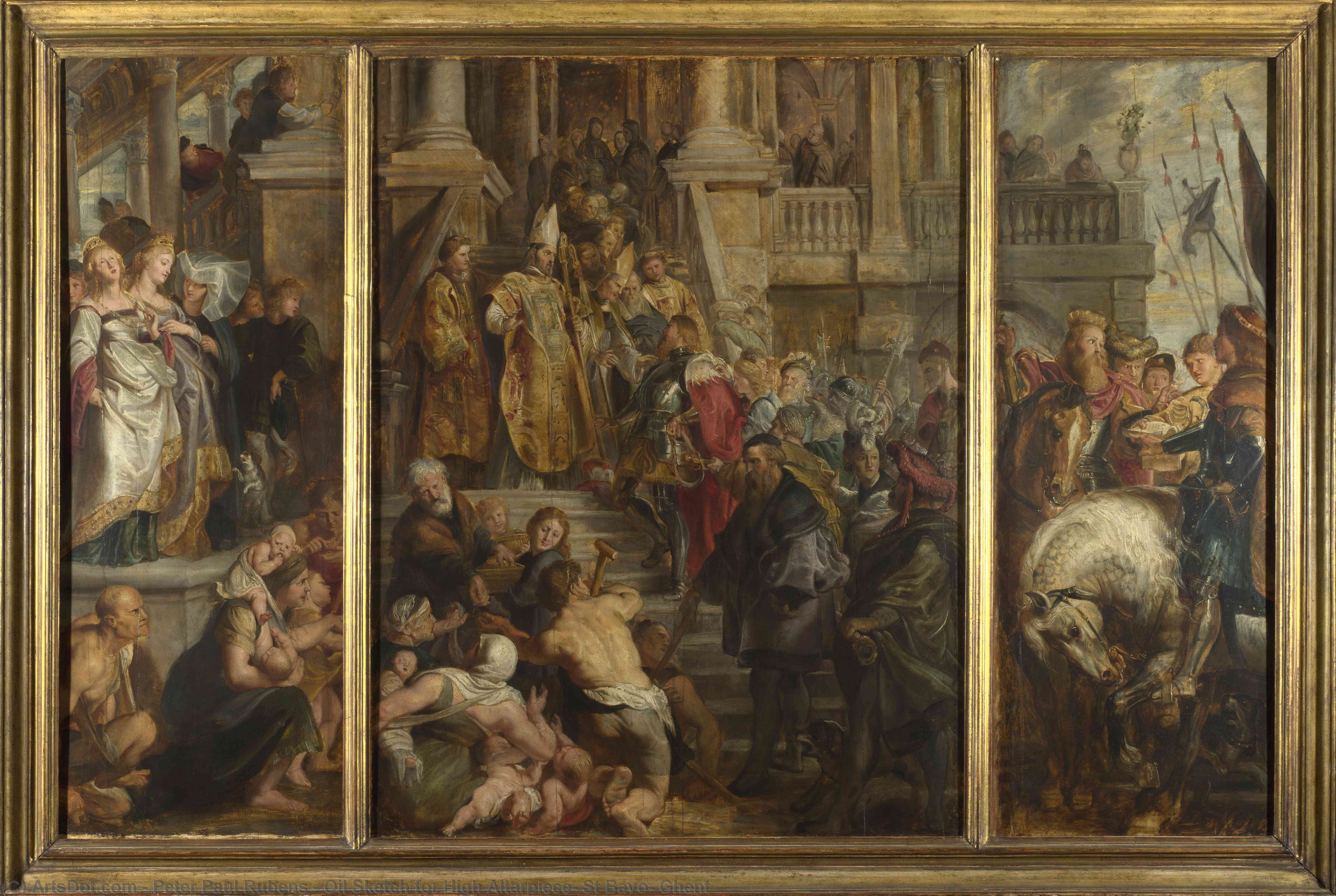 Wikioo.org - The Encyclopedia of Fine Arts - Painting, Artwork by Peter Paul Rubens - Oil Sketch for High Altarpiece, St Bavo, Ghent