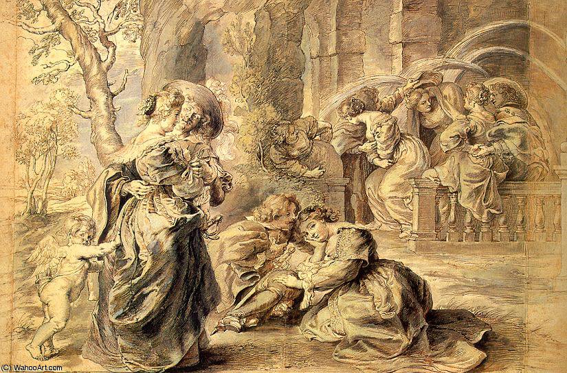 WikiOO.org - 백과 사전 - 회화, 삽화 Peter Paul Rubens - The Garden of Love, detail