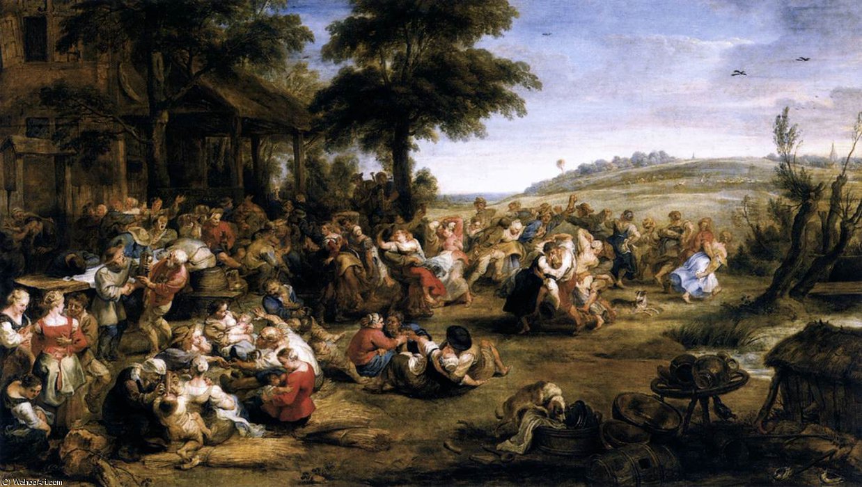 Wikioo.org – La Enciclopedia de las Bellas Artes - Pintura, Obras de arte de Peter Paul Rubens - la villa Fiesta ( Flamenco Kermis )