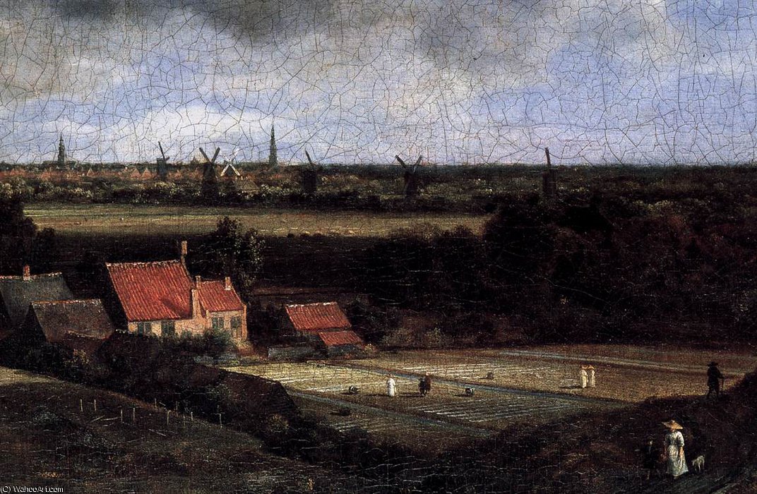 Wikioo.org - The Encyclopedia of Fine Arts - Painting, Artwork by Jacob Isaakszoon Van Ruisdael (Ruysdael) - Landscape with a View of Haarlem (detail)