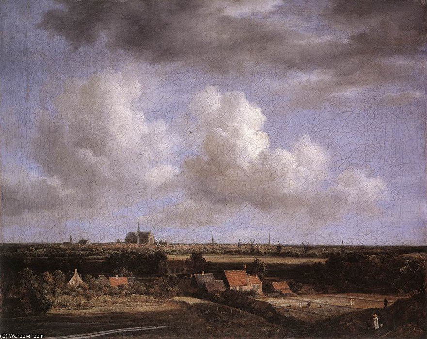 WikiOO.org - Güzel Sanatlar Ansiklopedisi - Resim, Resimler Jacob Isaakszoon Van Ruisdael (Ruysdael) - Landscape with a View of Haarlem