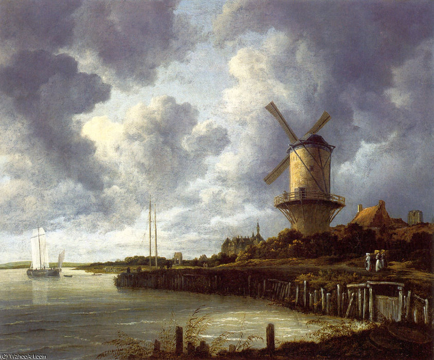 WikiOO.org - Encyclopedia of Fine Arts - Malba, Artwork Jacob Isaakszoon Van Ruisdael (Ruysdael) - The Windmill at Wijk bij Duurstede