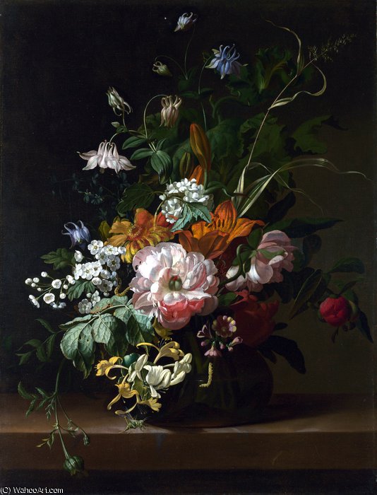 Wikioo.org - The Encyclopedia of Fine Arts - Painting, Artwork by Rachel Ruysch - Flowers in a Vase
