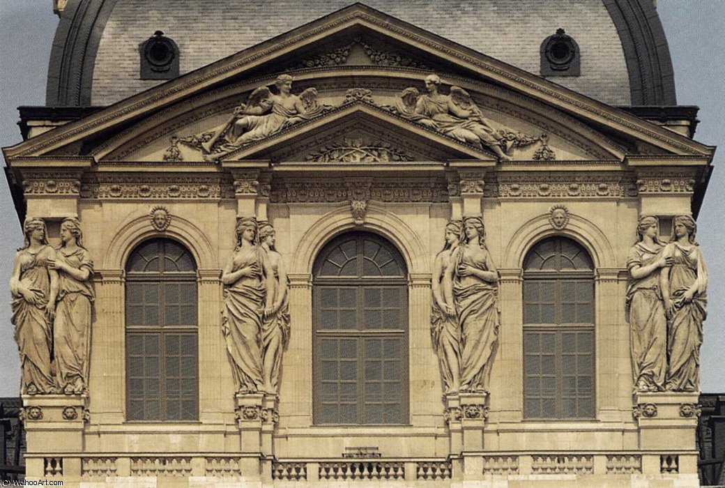 Wikioo.org - The Encyclopedia of Fine Arts - Painting, Artwork by Jacques Sarazin - Caryatides on the Pavillon de l'Horloge