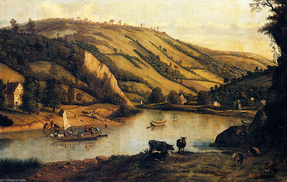Wikioo.org - The Encyclopedia of Fine Arts - Painting, Artwork by Jan Siberechts - An extensive river landscape probably derbyshire