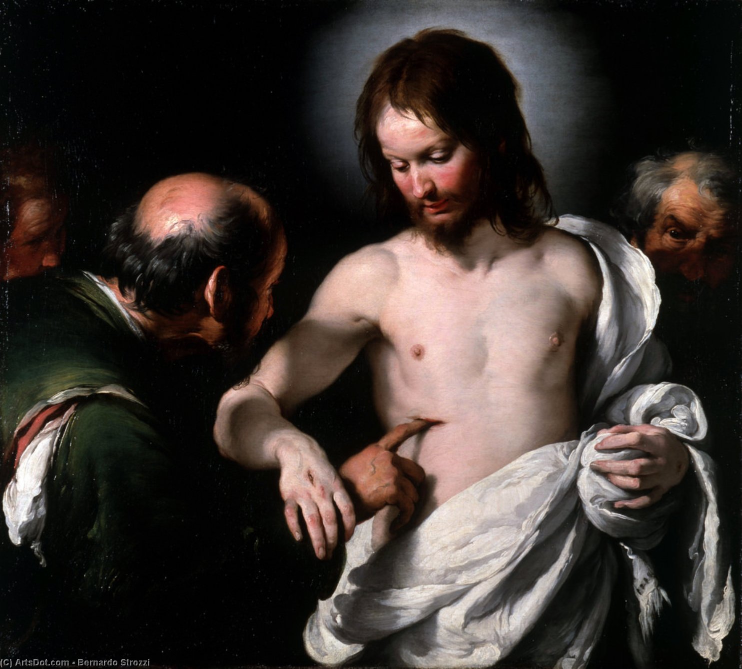 Wikioo.org - The Encyclopedia of Fine Arts - Painting, Artwork by Bernardo Strozzi - The Incredulity of Saint Thomas