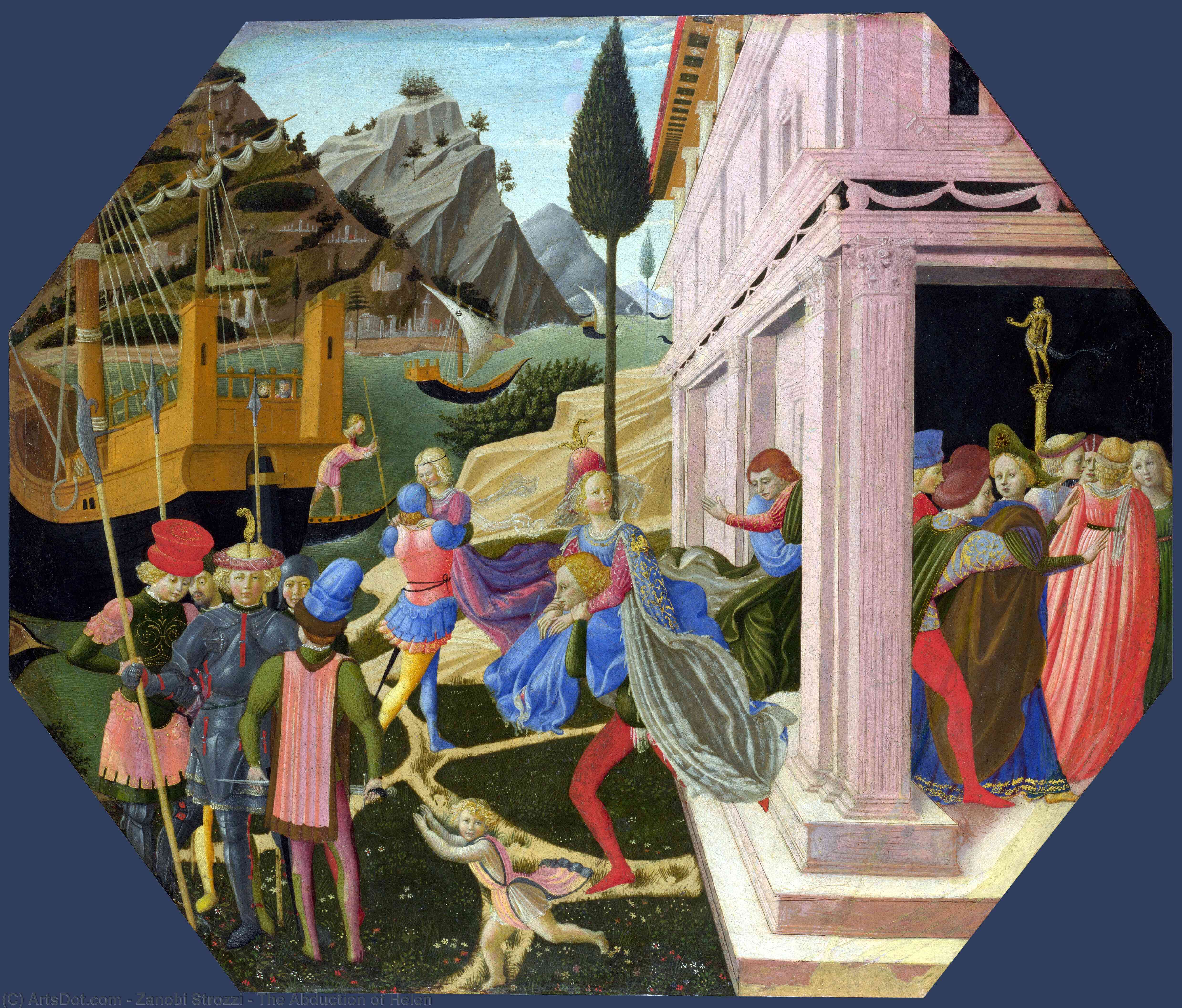 Wikioo.org – L'Enciclopedia delle Belle Arti - Pittura, Opere di Zanobi Strozzi - il rapimento di Helen