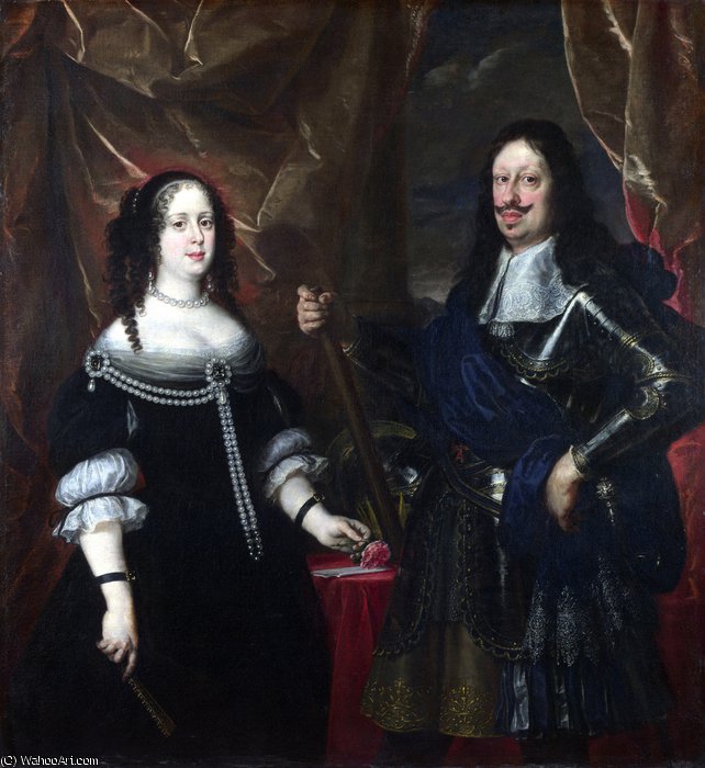 Wikioo.org - The Encyclopedia of Fine Arts - Painting, Artwork by Justus Sustermans - The Grand Duke Ferdinand II of Tuscany and his Wife