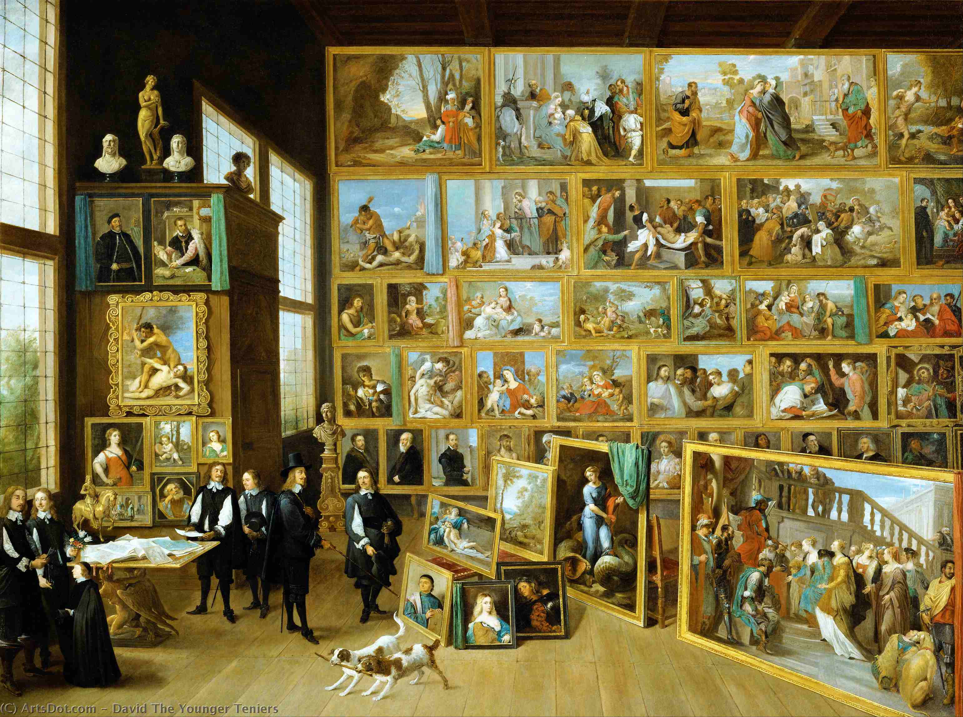 Wikioo.org - The Encyclopedia of Fine Arts - Painting, Artwork by David The Younger Teniers - Archduke Leopold Wilhelm s Studio