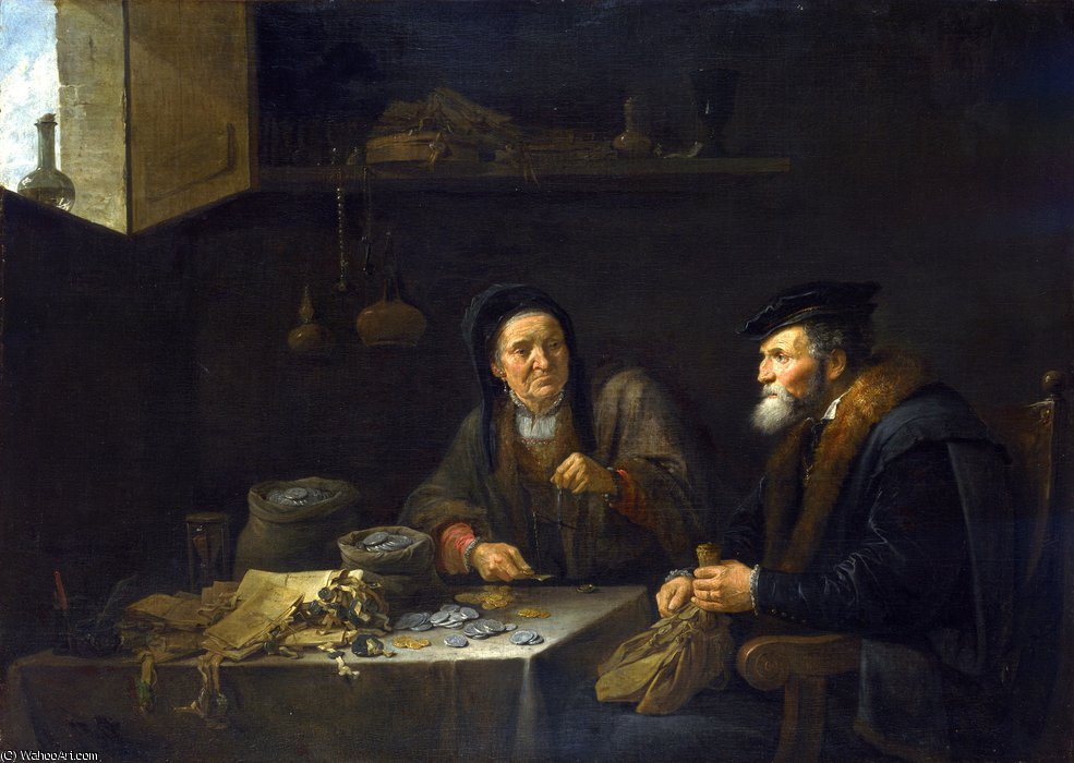 WikiOO.org - Enciclopedia of Fine Arts - Pictura, lucrări de artă David The Younger Teniers - Covetous man
