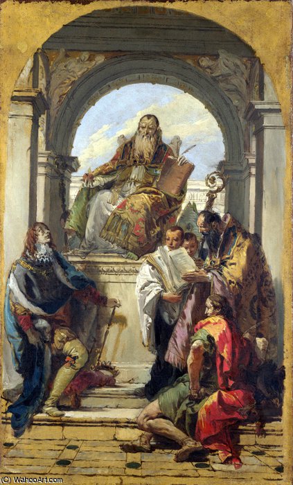 Wikioo.org – La Enciclopedia de las Bellas Artes - Pintura, Obras de arte de Giovanni Battista Tiepolo - Cuatro santos