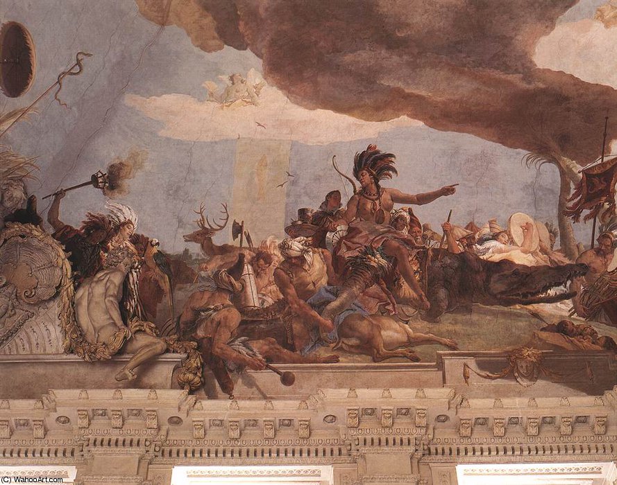 Wikioo.org – L'Enciclopedia delle Belle Arti - Pittura, Opere di Giovanni Battista Tiepolo - Wurzburg Apollo e la Continenti d -