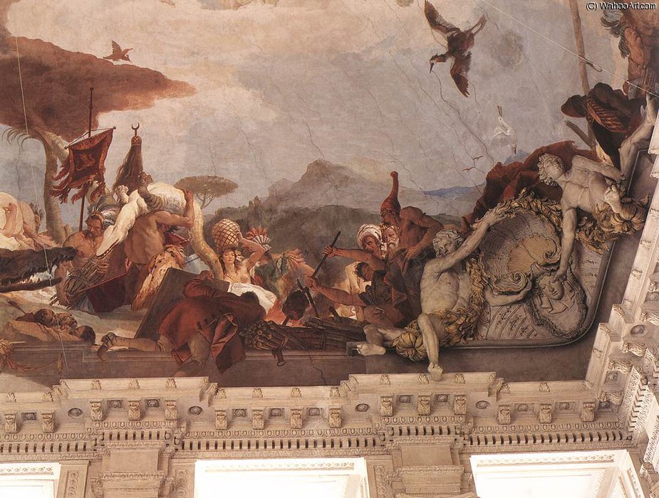 Wikioo.org - สารานุกรมวิจิตรศิลป์ - จิตรกรรม Giovanni Battista Tiepolo - Wurzburg Apollo and the Continents d -