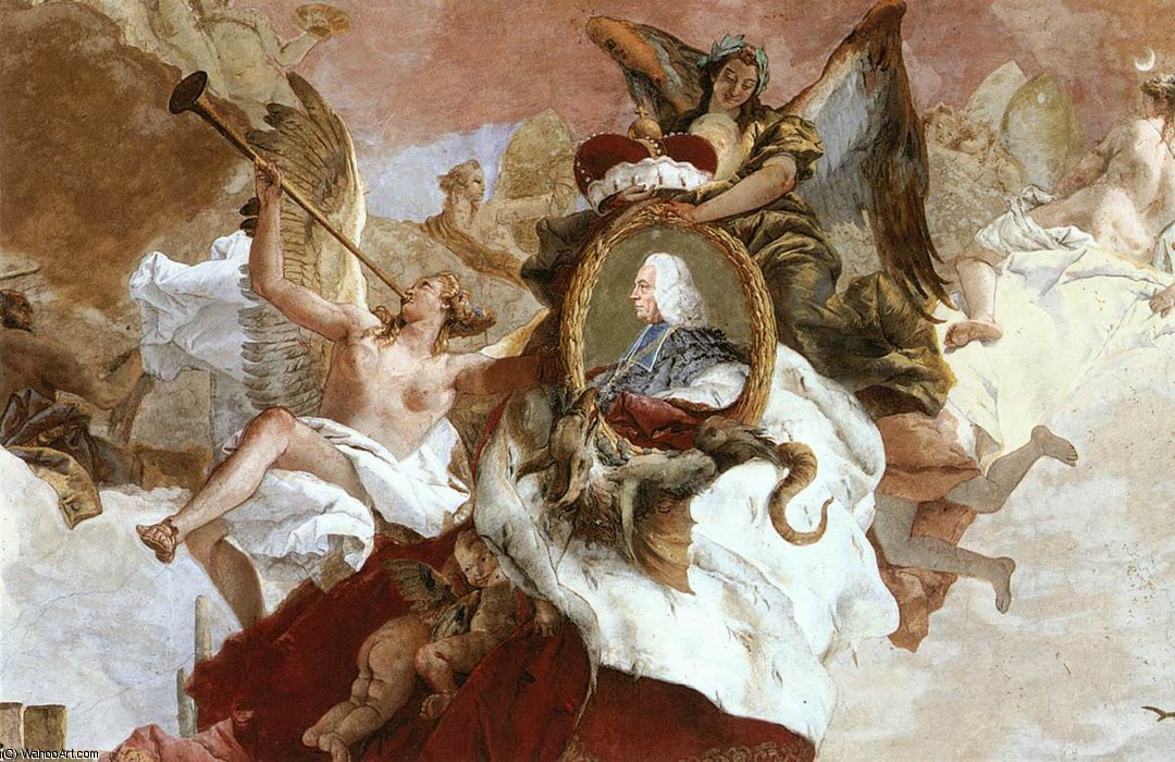 Wikioo.org - The Encyclopedia of Fine Arts - Painting, Artwork by Giovanni Battista Tiepolo - Wurzburg Apollo and the Continents d - (9)