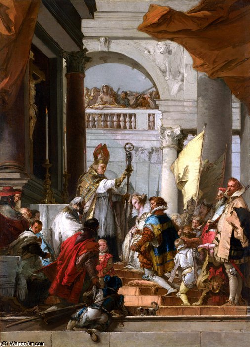 Wikioo.org - The Encyclopedia of Fine Arts - Painting, Artwork by Giovanni Domenico Tiepolo - The Marriage of Frederick Barbarossa