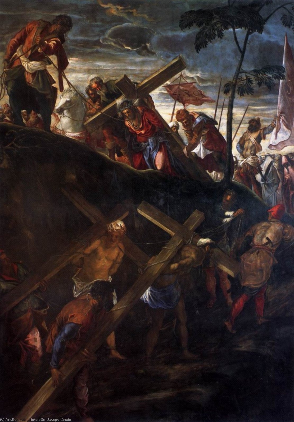 WikiOO.org - Enciklopedija likovnih umjetnosti - Slikarstvo, umjetnička djela Tintoretto (Jacopo Comin) - Christ Carrying the Cross
