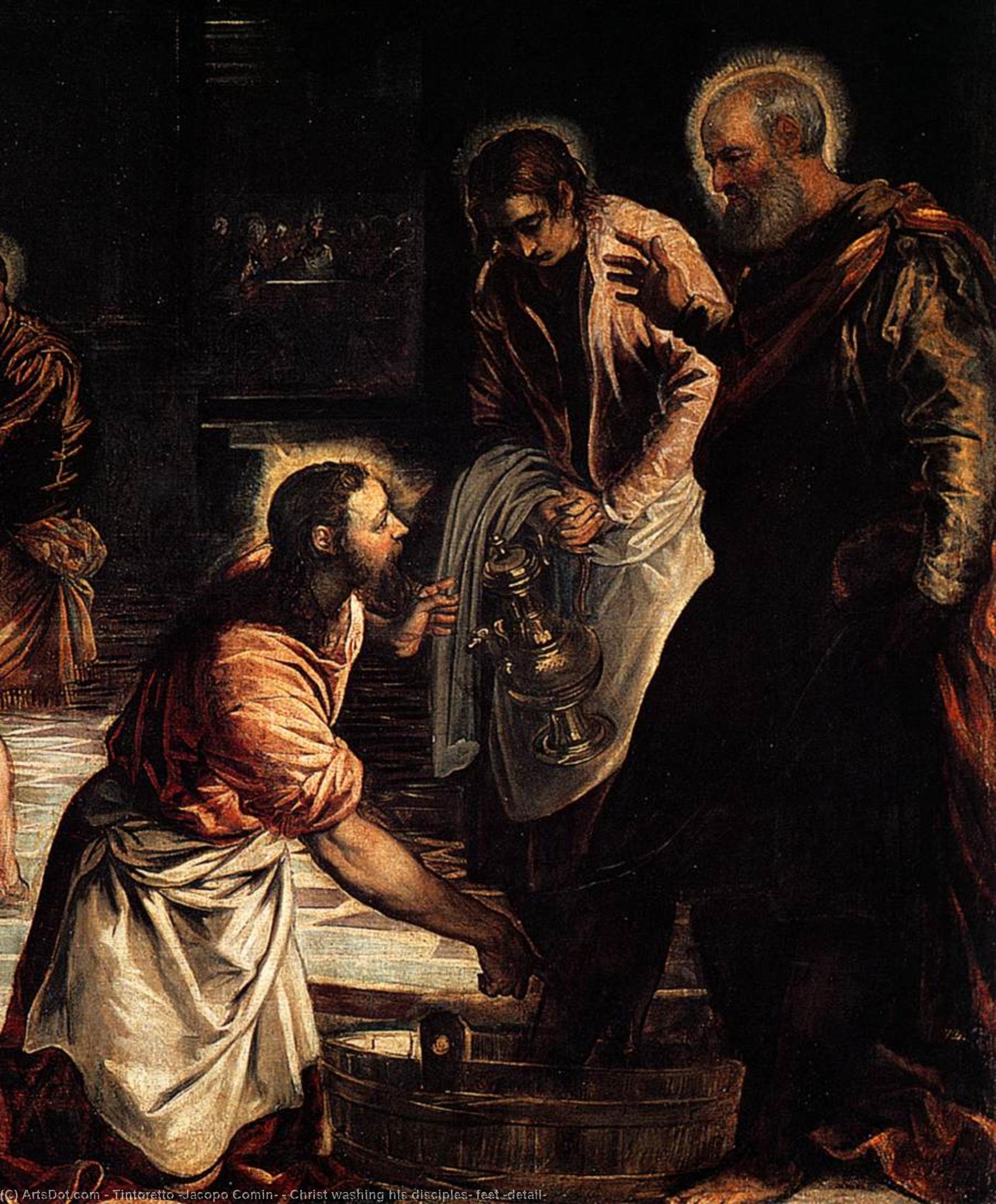 WikiOO.org - Енциклопедия за изящни изкуства - Живопис, Произведения на изкуството Tintoretto (Jacopo Comin) - Christ washing his disciples' feet (detail)