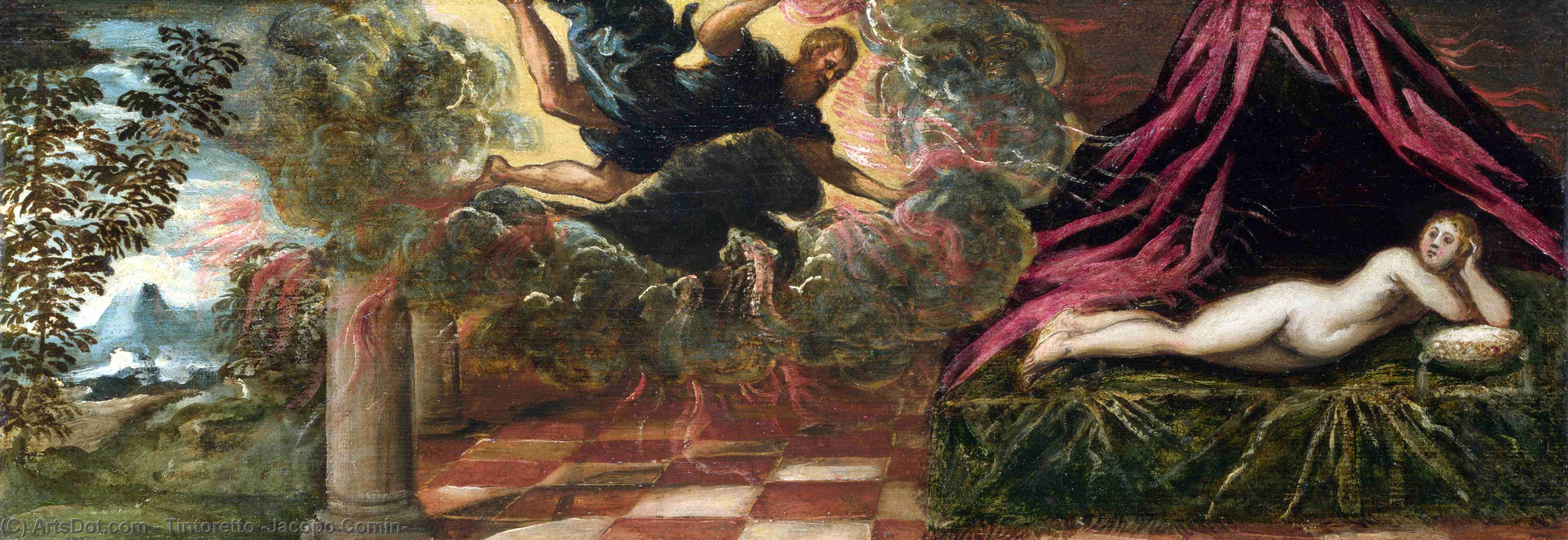 WikiOO.org - Encyclopedia of Fine Arts - Malba, Artwork Tintoretto (Jacopo Comin) - Jupiter and Semele