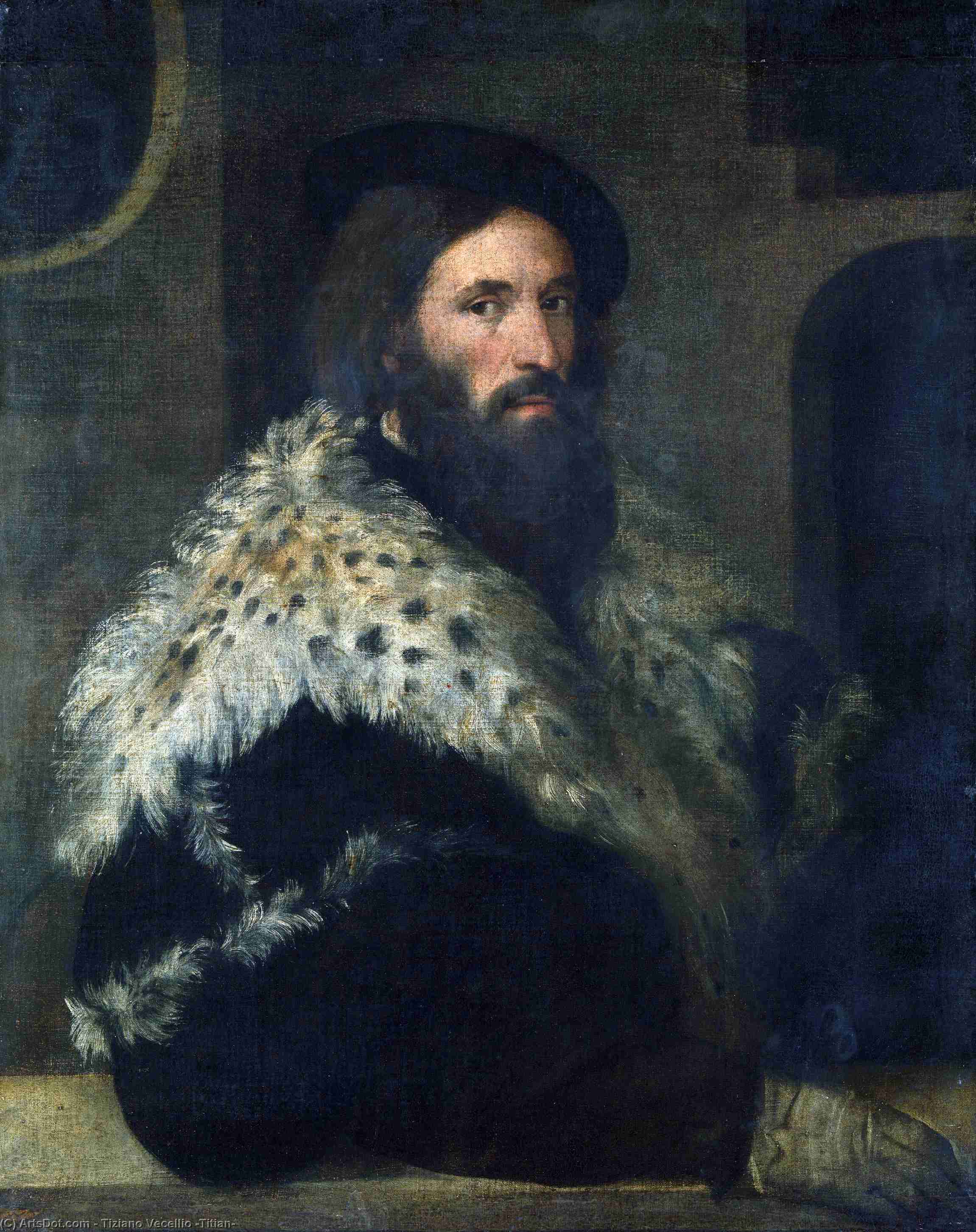 WikiOO.org – 美術百科全書 - 繪畫，作品 Tiziano Vecellio (Titian) -  肖像 man ( 吉罗拉莫 Fracastoro )