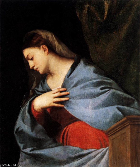 Wikioo.org - The Encyclopedia of Fine Arts - Painting, Artwork by Tiziano Vecellio (Titian) - Virgin annunciate
