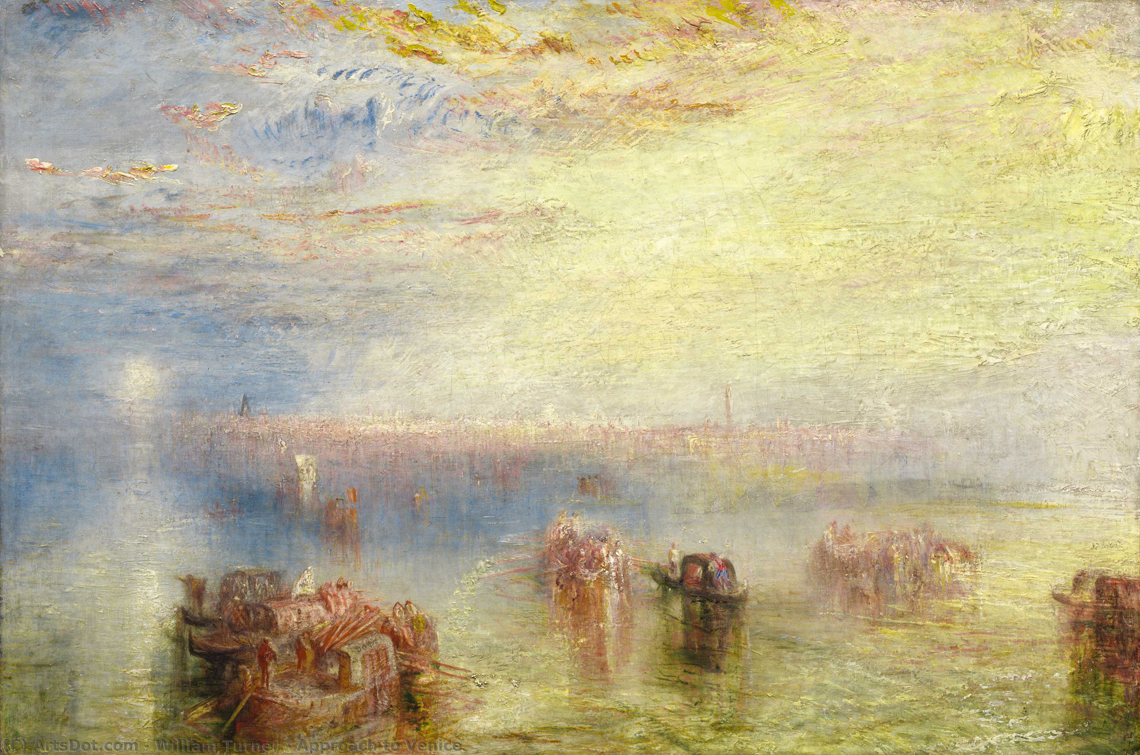 Wikioo.org - สารานุกรมวิจิตรศิลป์ - จิตรกรรม William Turner - Approach to Venice