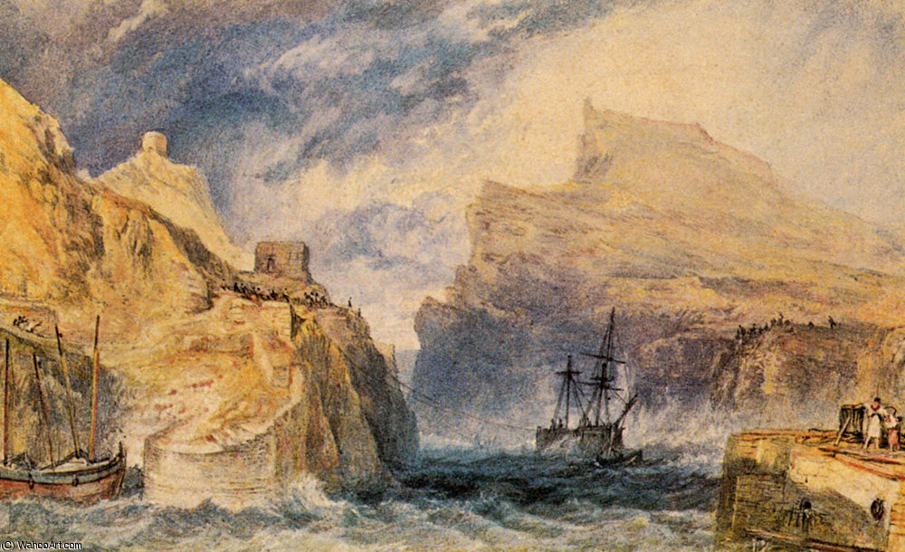 Wikioo.org - The Encyclopedia of Fine Arts - Painting, Artwork by William Turner - Boscastle cornwall