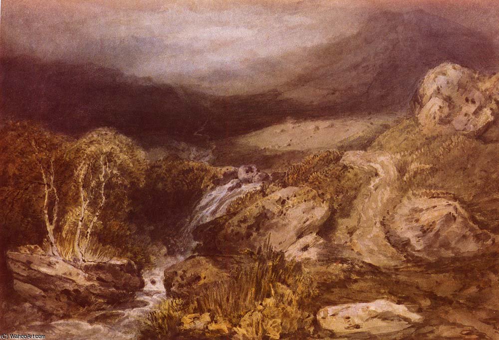 Wikioo.org - The Encyclopedia of Fine Arts - Painting, Artwork by William Turner - Mountains stream, coniston