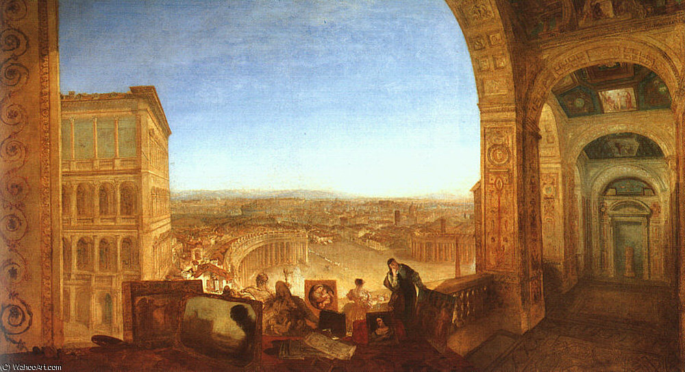 Wikioo.org – La Enciclopedia de las Bellas Artes - Pintura, Obras de arte de William Turner - Roma desde el Vaticano