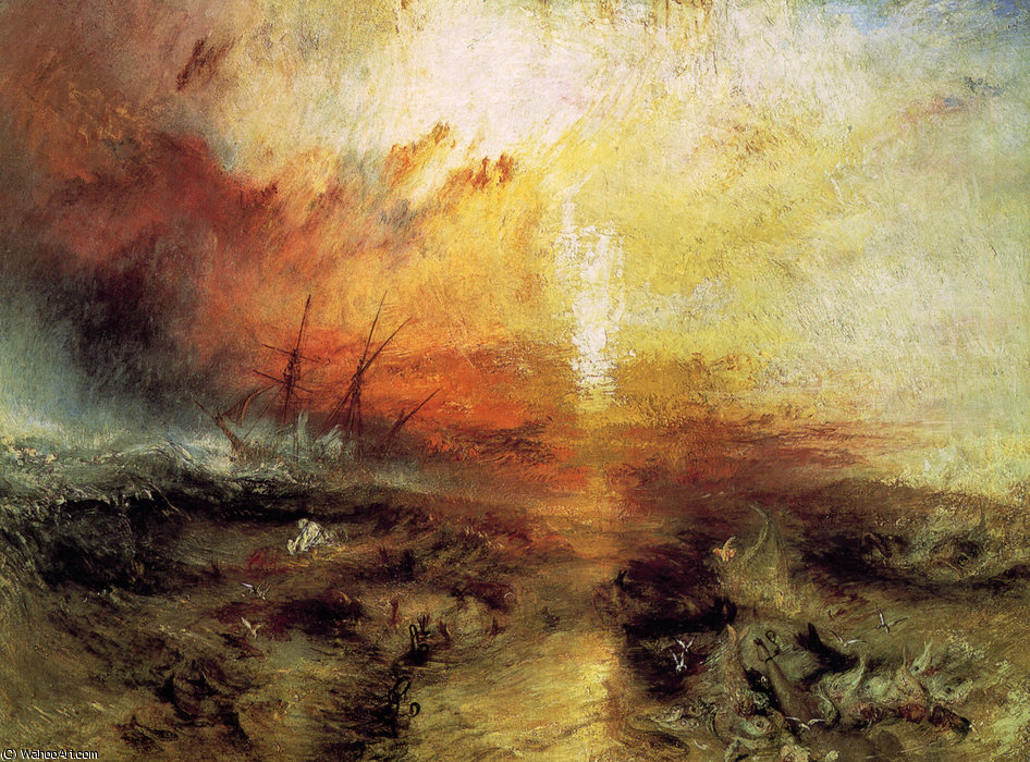 Wikioo.org - The Encyclopedia of Fine Arts - Painting, Artwork by William Turner - Slavers throwing overboard the death and dying