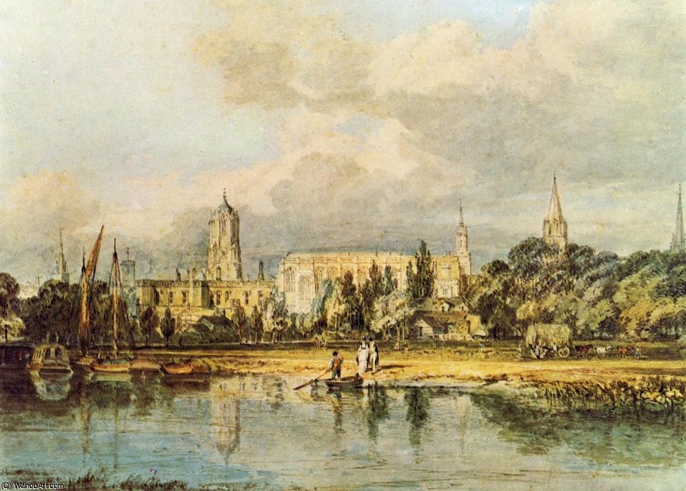 Wikioo.org - The Encyclopedia of Fine Arts - Painting, Artwork by William Turner - South View of Christ Church from the Meadows